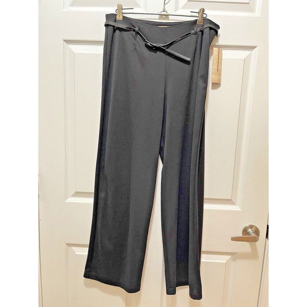 Choices Womens Dress Pants Size PL Belt Black Flowy NWT